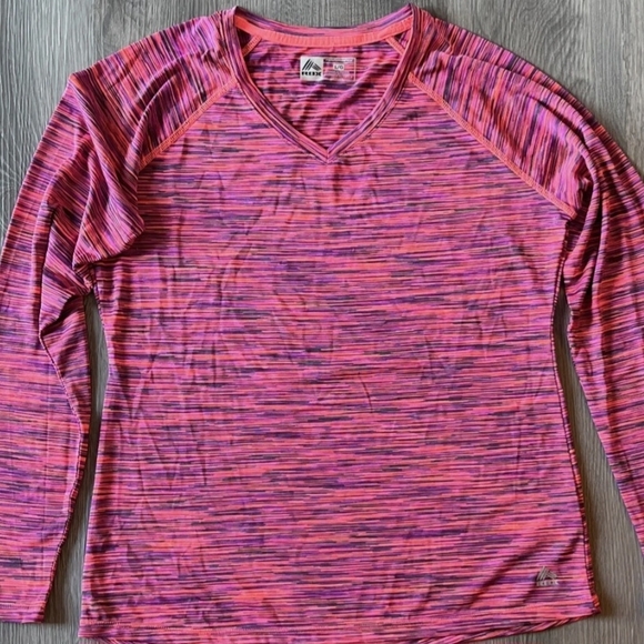 Active RBX Women's Vibrant Pink and Gray Long Sleeve Tee - Picture 2 of 3